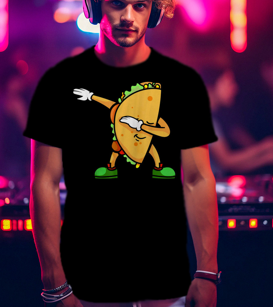 Funny Dabbing Taco Mexican Cinco De Mayo Fiesta T-Shirt