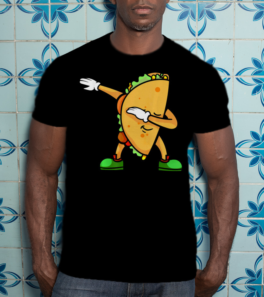 Funny Dabbing Taco Mexican Cinco De Mayo Fiesta T-Shirt