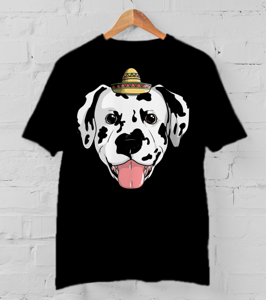 Dalmatian Dog Sombrero Fiesta Cinco De Mayo Fun T-Shirt