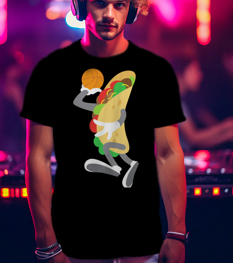 Taco Basketball Dunking Funny Mexican Cinco De Mayo T-Shirt