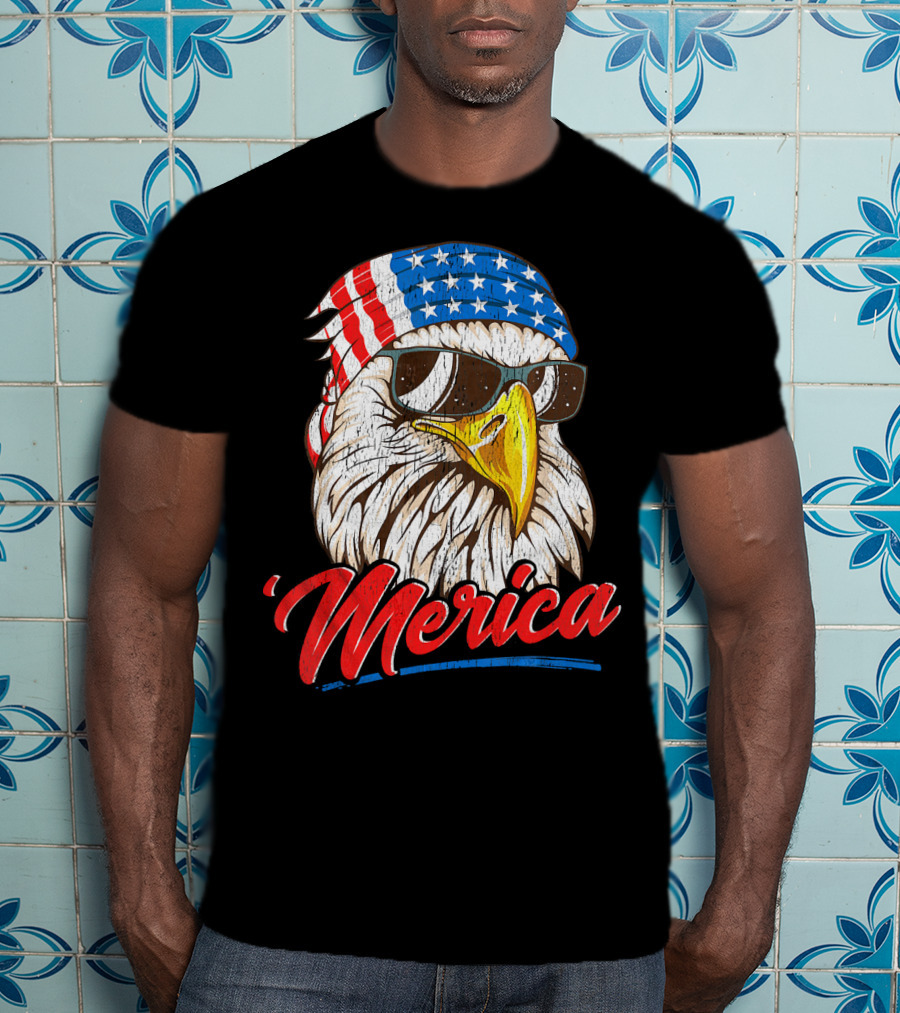 Merica Bald Eagle 80s Mullet Eagle Ameri T-Shirt