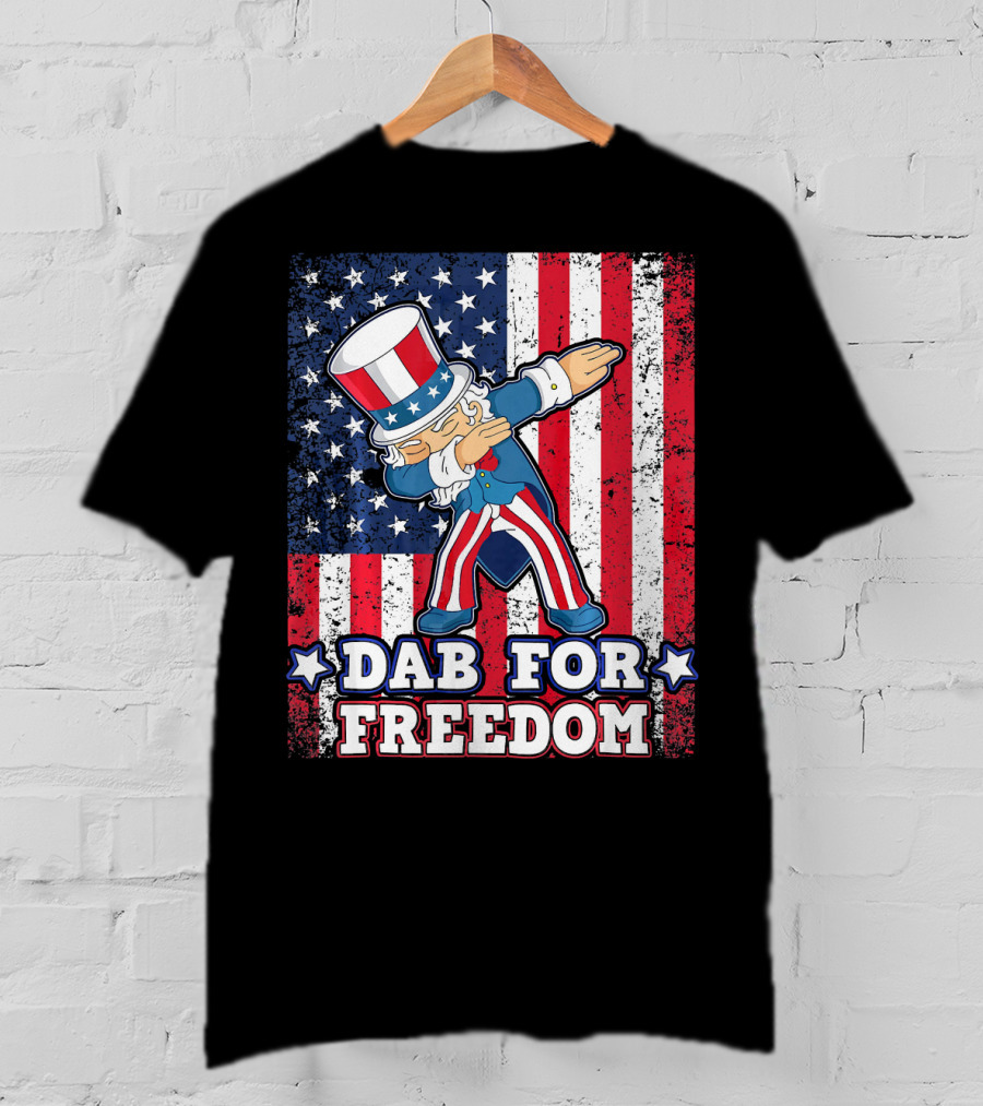 Uncle Sam Dabbing Dab For Freedom Patriotic Flag T-Shirt