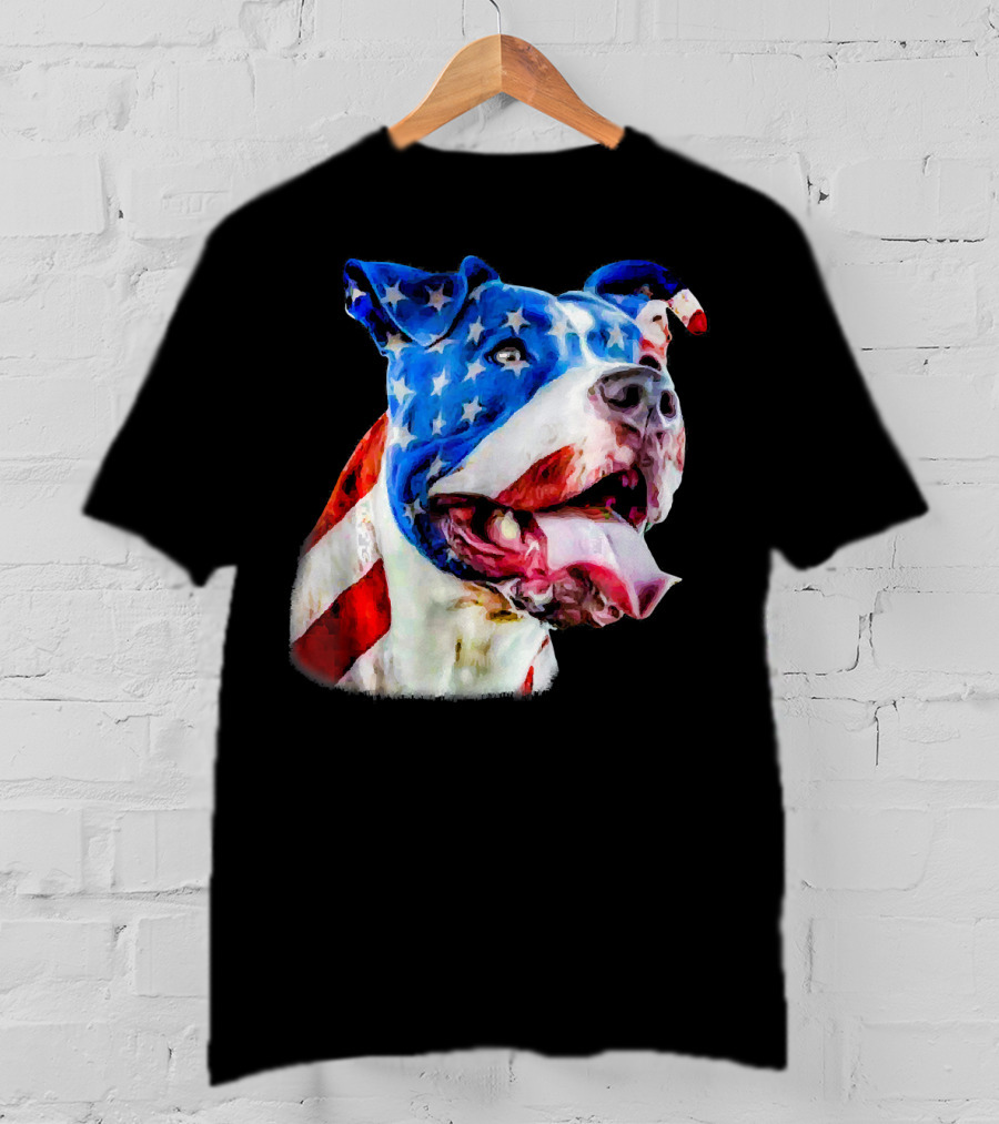 American Pit Bull Terrier USA Flag T-Shirt
