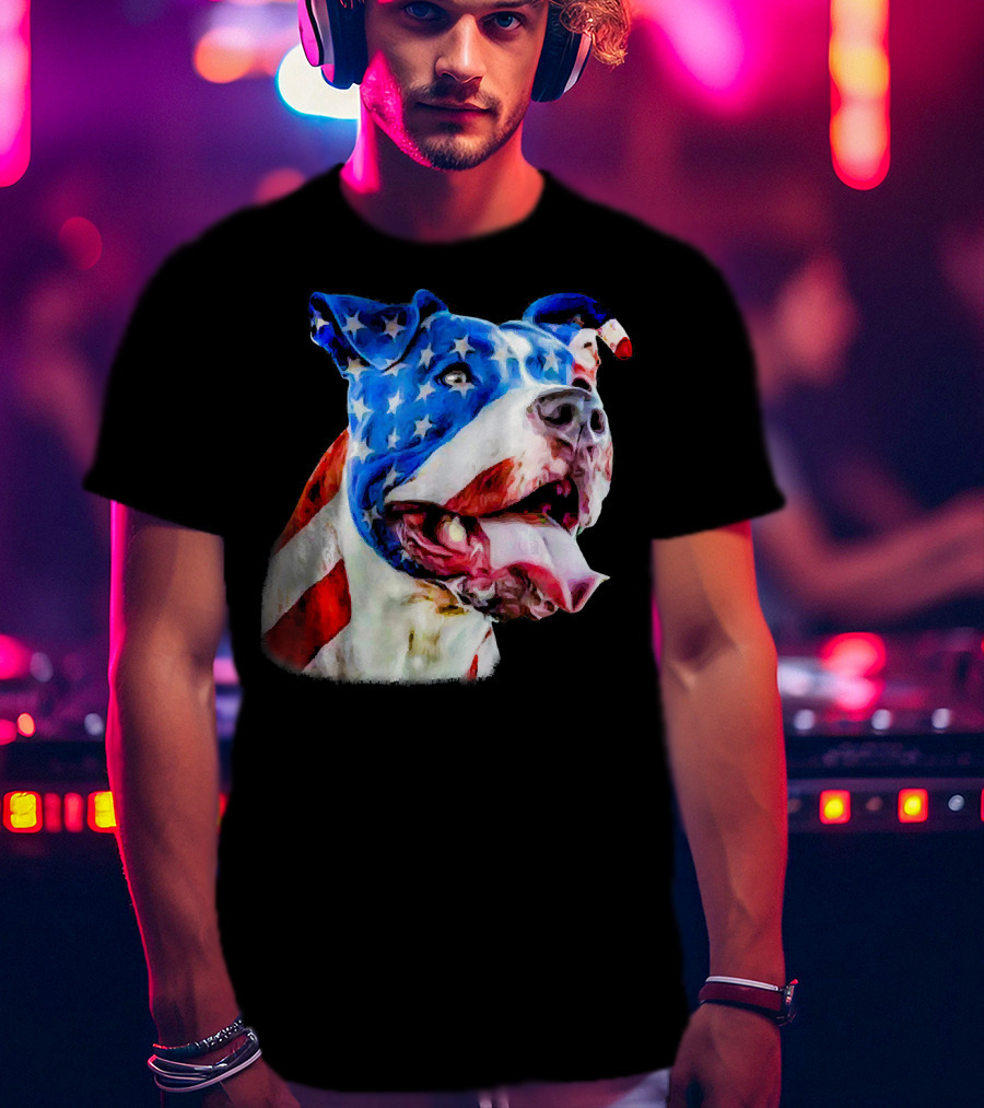 American Pit Bull Terrier USA Flag T-Shirt