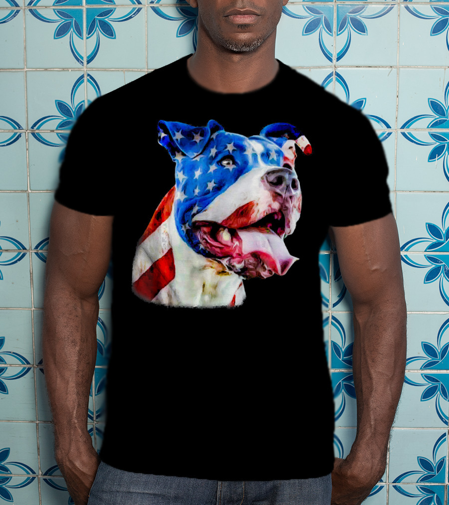 American Pit Bull Terrier USA Flag T-Shirt