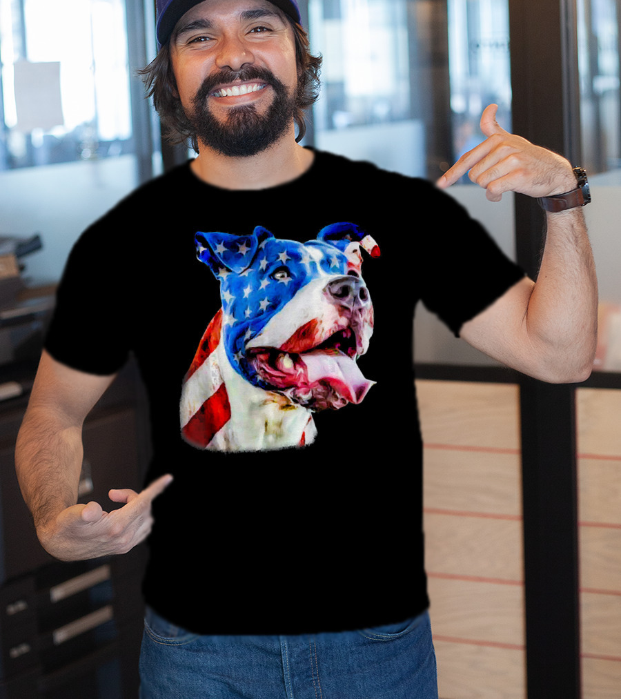 American Pit Bull Terrier USA Flag T-Shirt