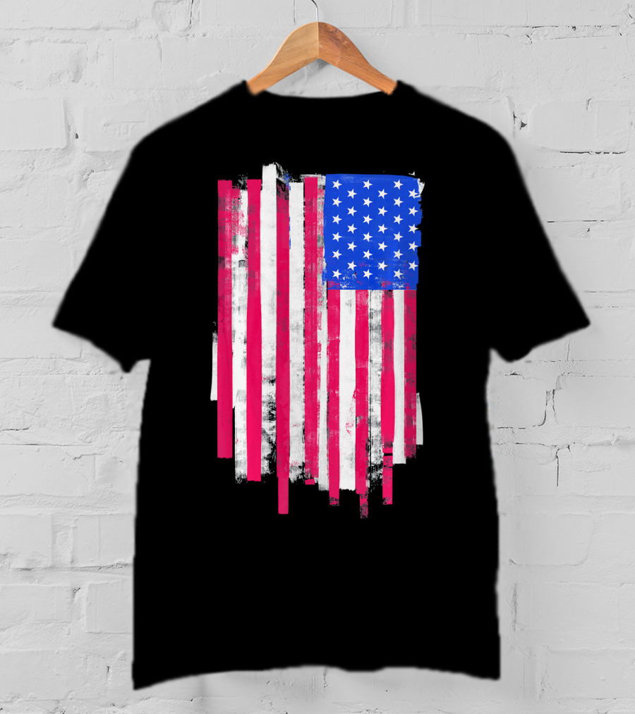American Distressed USA Flag Patriotic T-Shirt