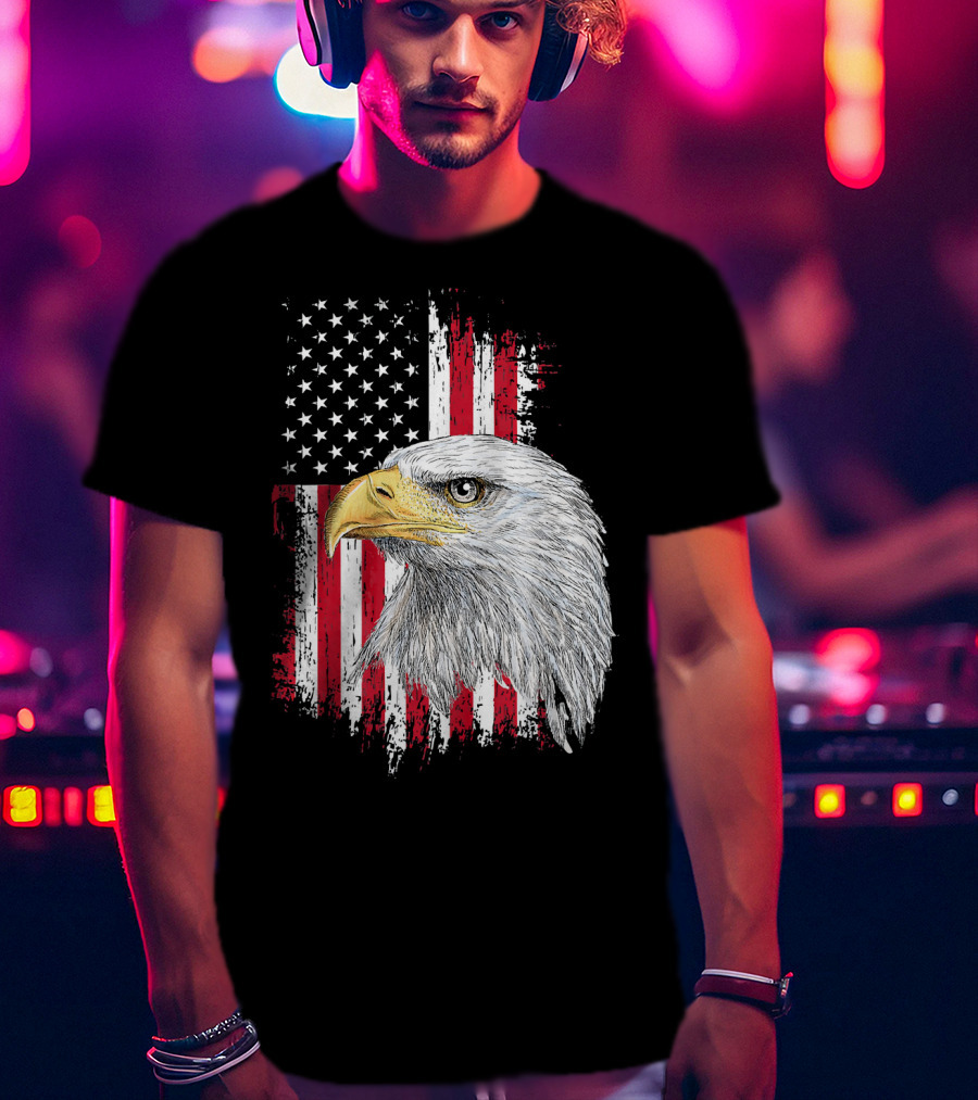 USA Bald Eagle American Flag Independence Day Fourth Of July T-Shirt