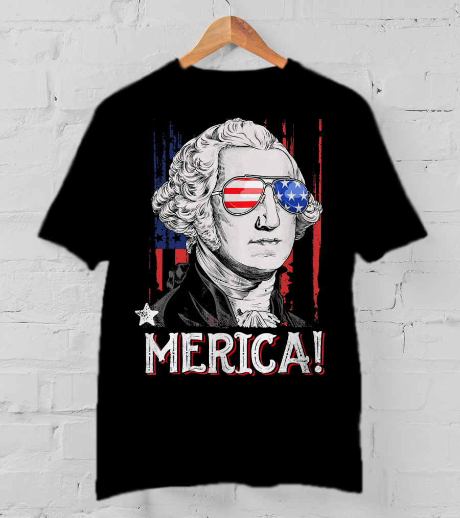 Star-Spangled George Washington Cool Shades Merica T-Shirt