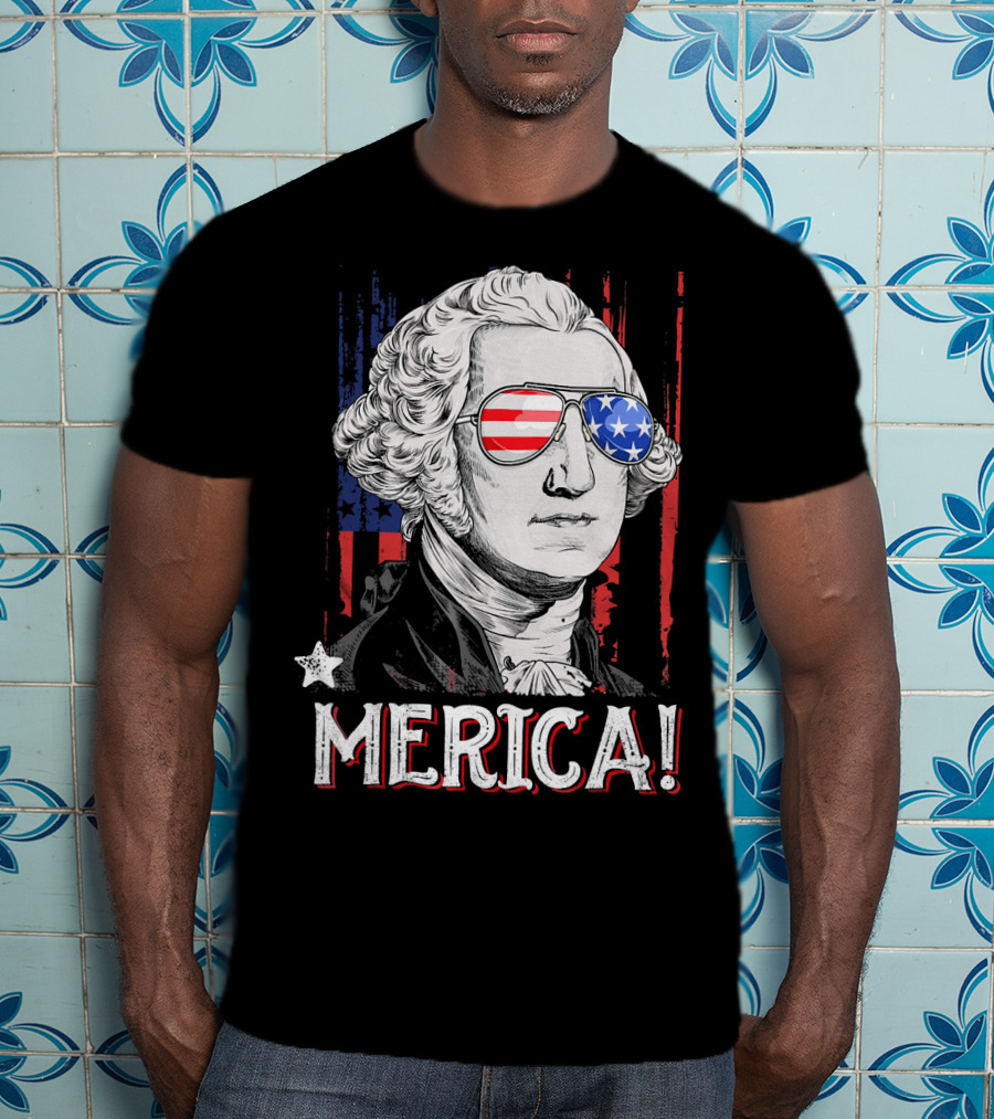 Star-Spangled George Washington Cool Shades Merica T-Shirt