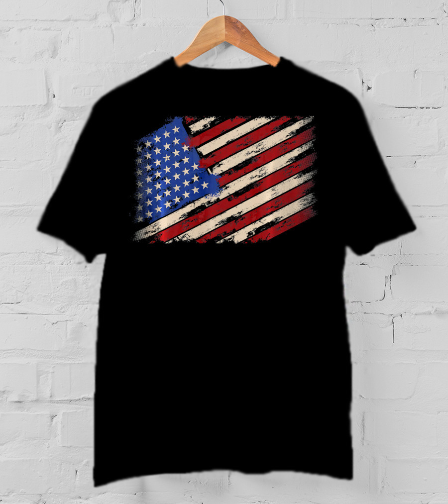 Distressed American US Flag Vintage Retro T-Shirt