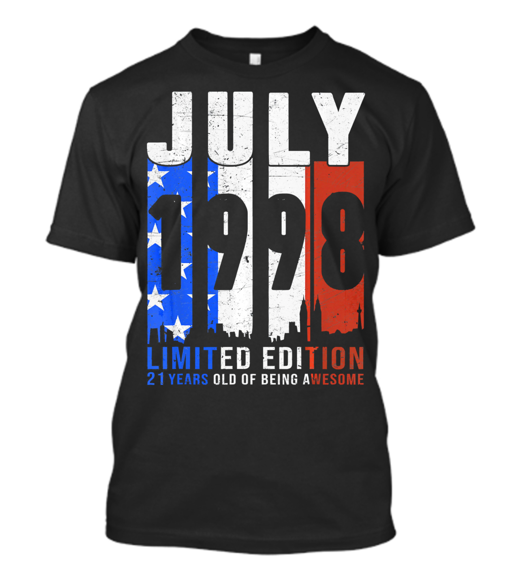 July 1998 American Flag 21 Years Old Of Being Awesome T-Shirt