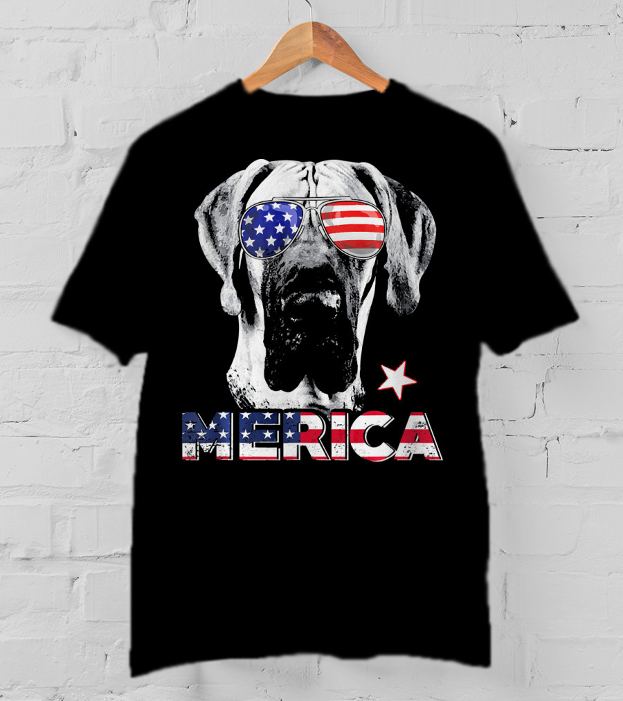 Great Dane 'Merica American Flag Sunglass Star T-Shirt