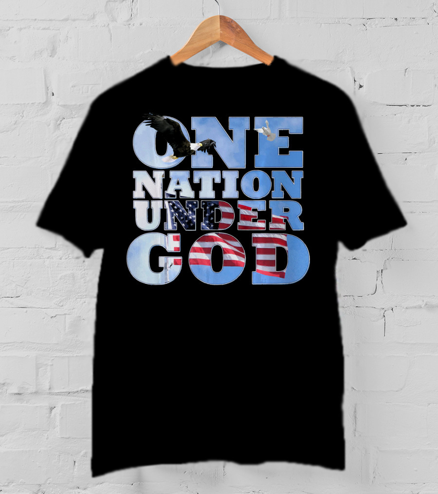 One Nation Under God USA Flag Bald Eagle T-Shirt
