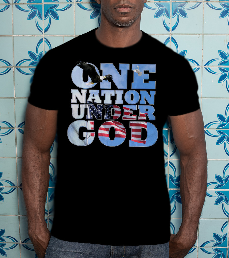 One Nation Under God USA Flag Bald Eagle T-Shirt