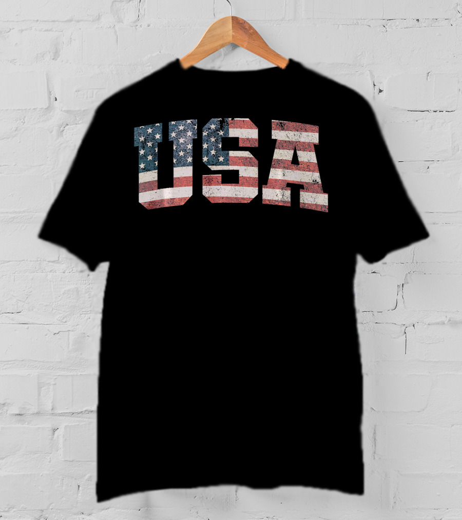 USA Flag Patriotic Vintage Look T-Shirt