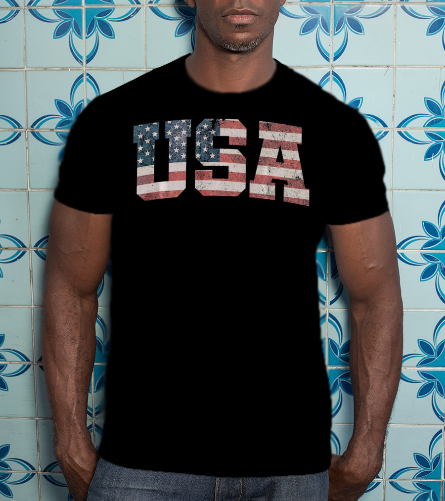 USA Flag Patriotic Vintage Look T-Shirt