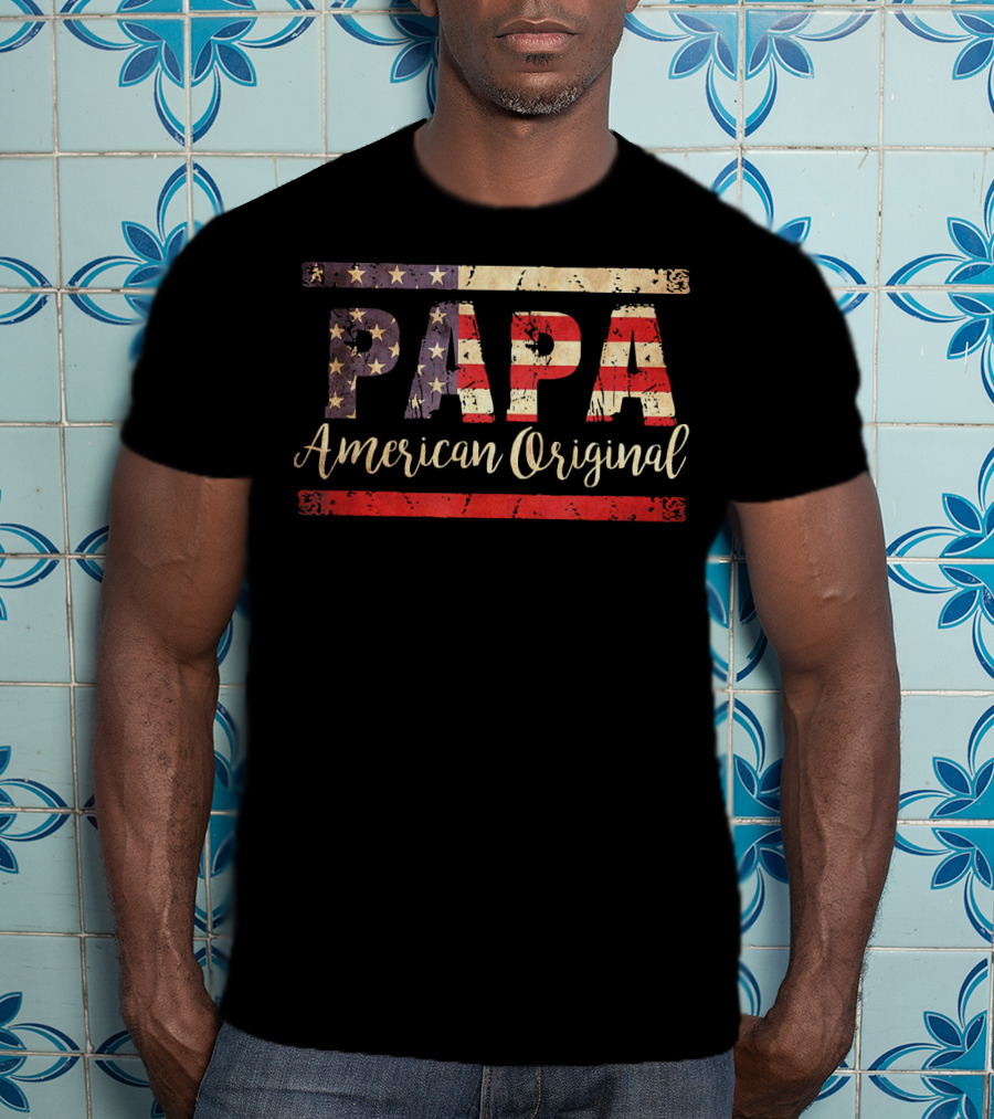 Papa American Original Vintage Flag Mens T-Shirt