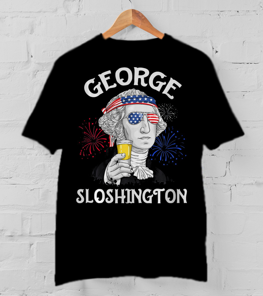 George Sloshington Patriotic Fireworks T-Shirt
