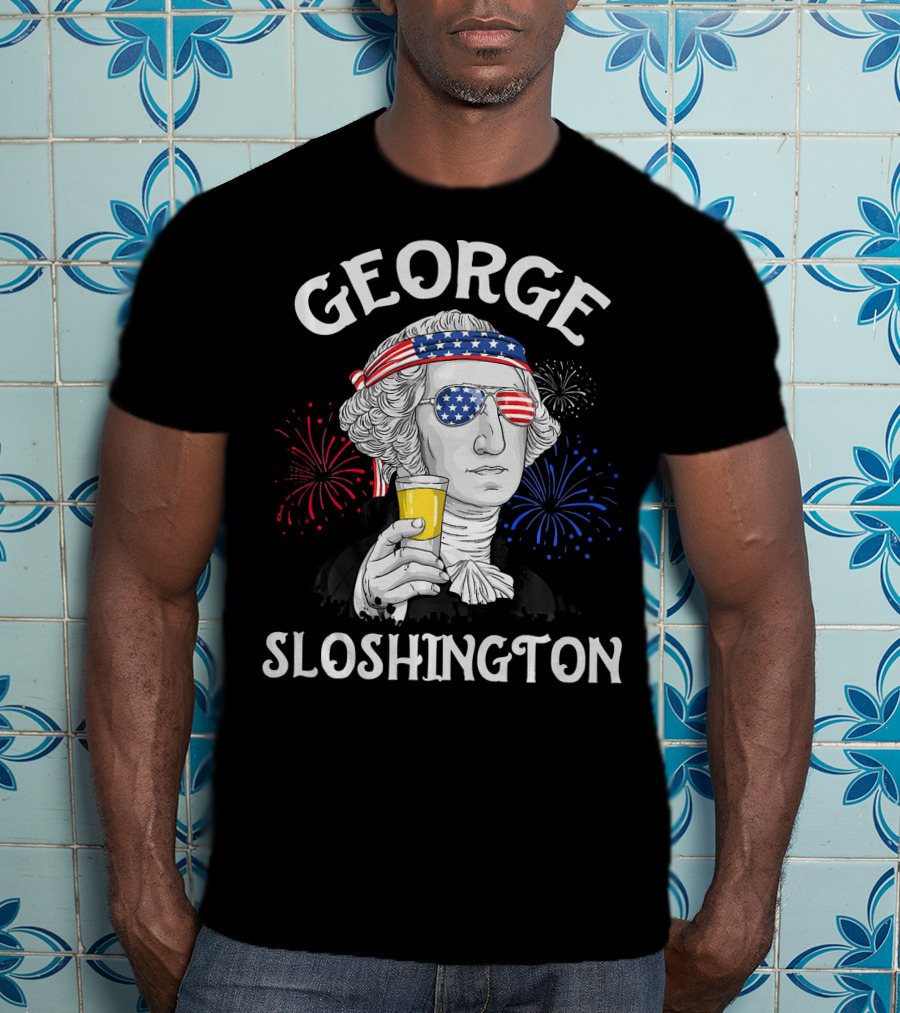 George Sloshington Patriotic Fireworks T-Shirt