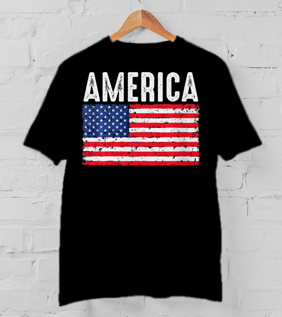 America Flag USA Patriotic Fourth Of July T-Shirt