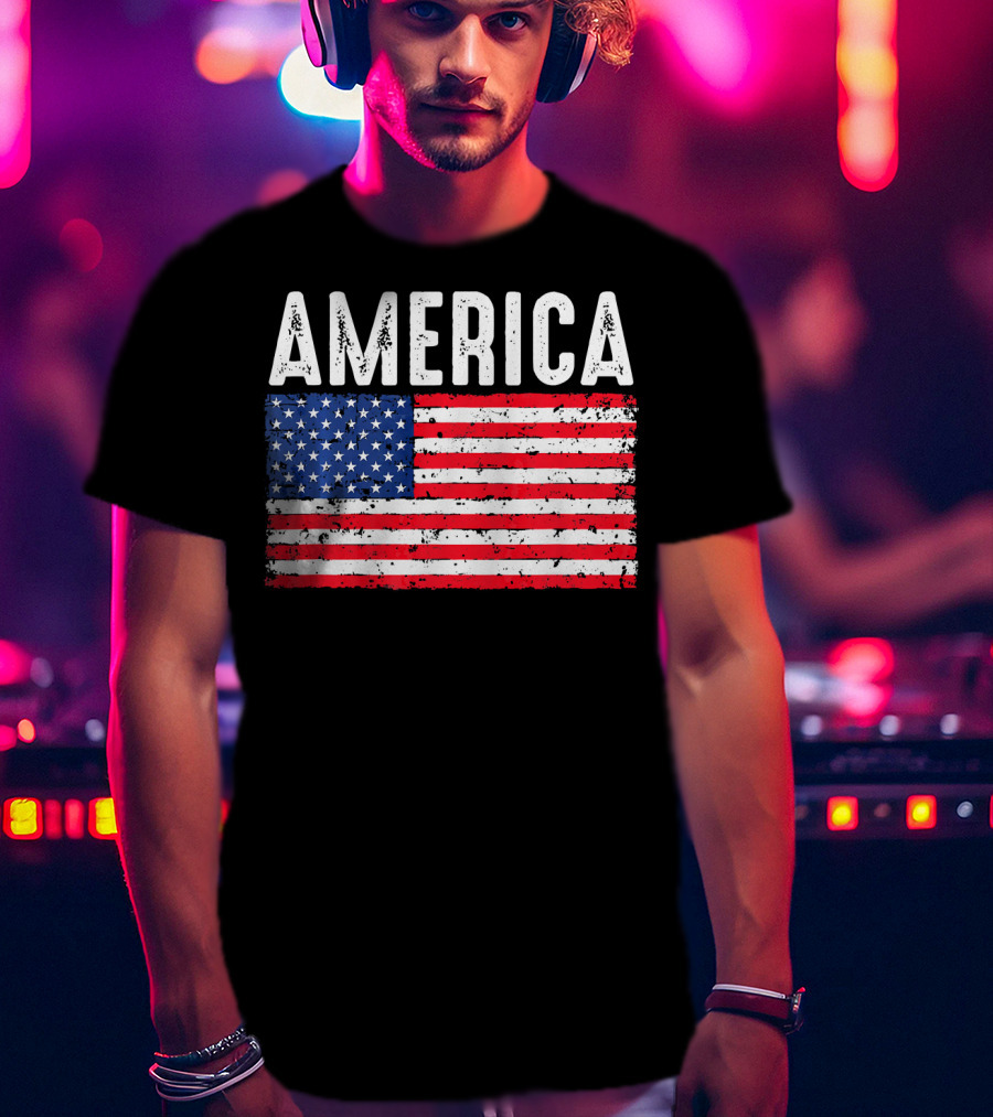America Flag USA Patriotic Fourth Of July T-Shirt
