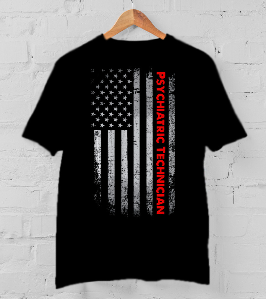 American Flag Psychiatric Technician T-Shirt