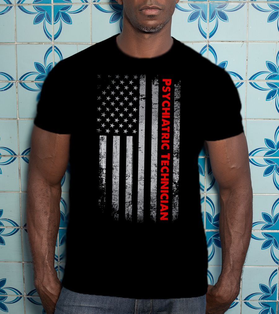 American Flag Psychiatric Technician T-Shirt