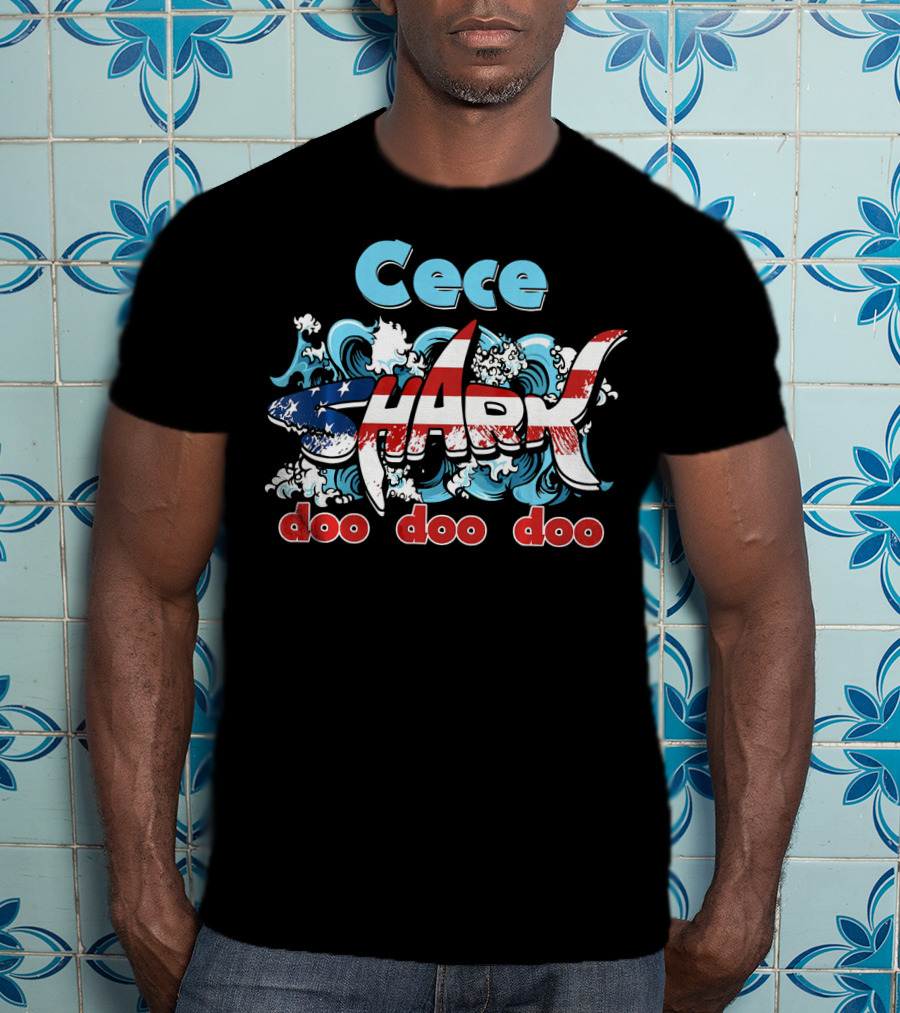 Cece Shark American Flag Doo Doo Doo T-Shirt