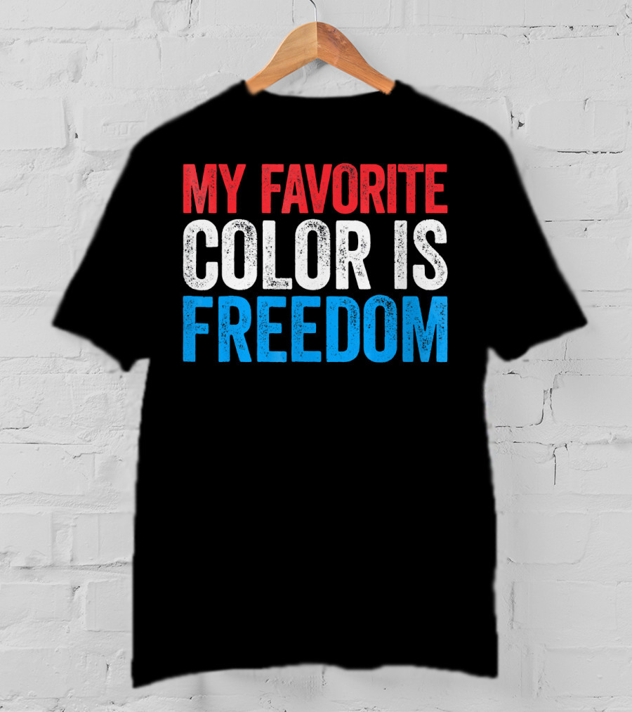 My Favorite Color Is Freedom Pixelated Patriotic T-Shirt