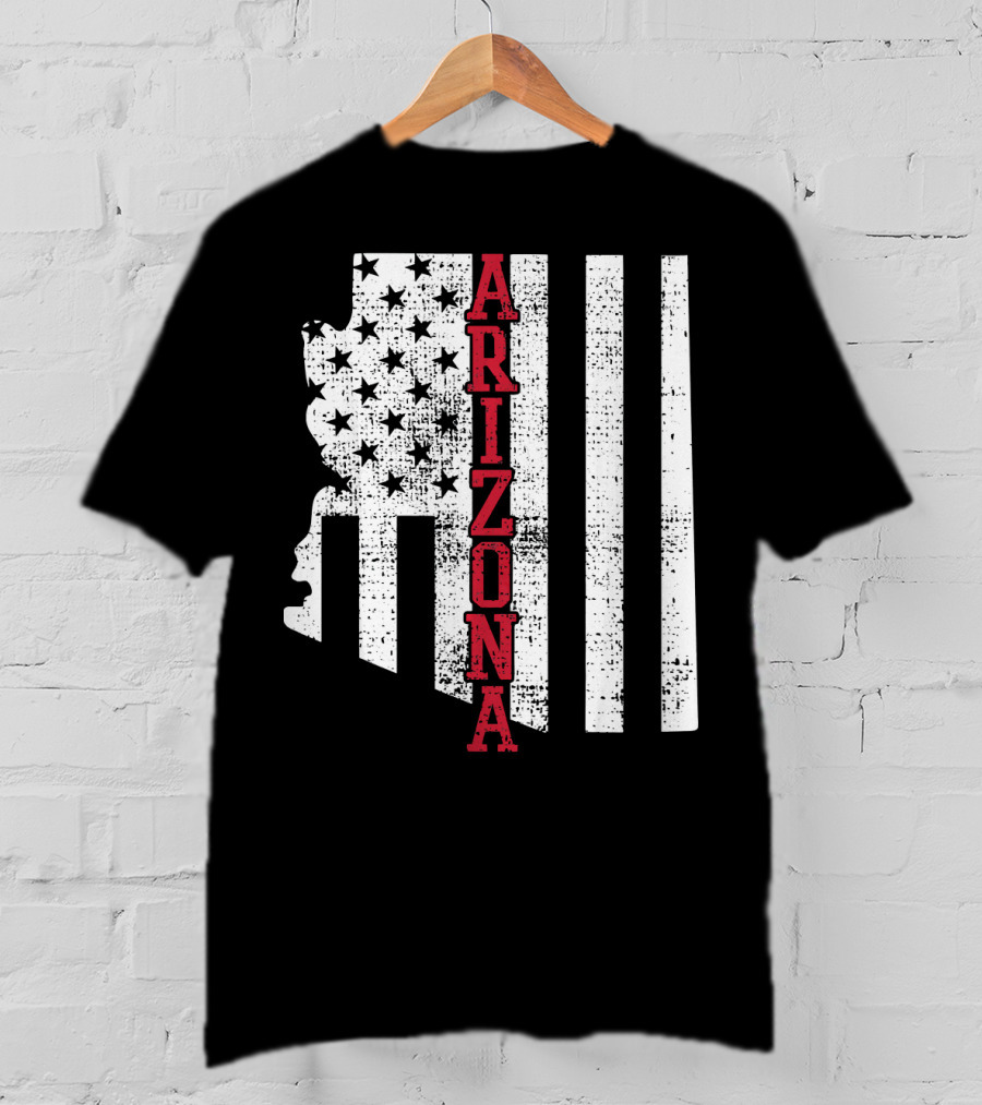 Arizona State Vintage USA Flag Patriotic T-Shirt