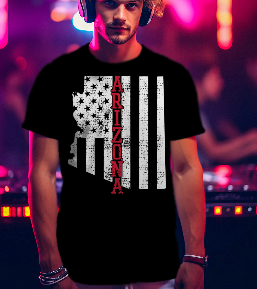 Arizona State Vintage USA Flag Patriotic T-Shirt