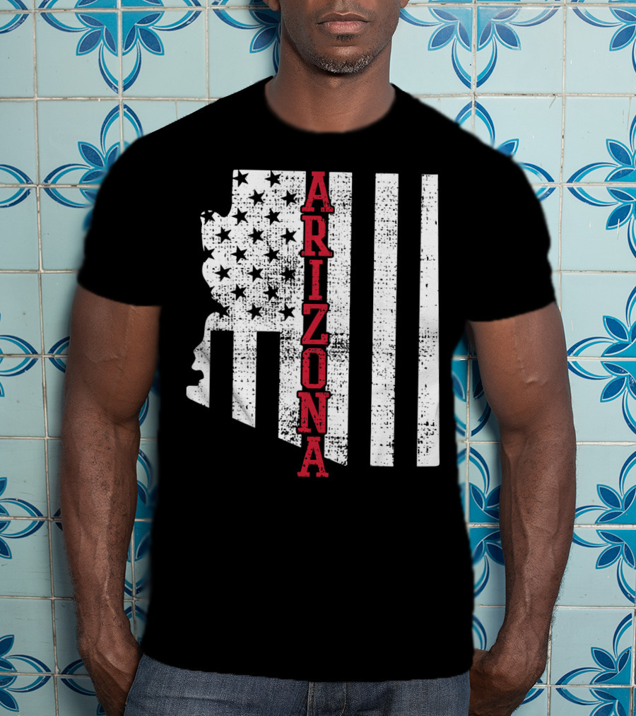 Arizona State Vintage USA Flag Patriotic T-Shirt