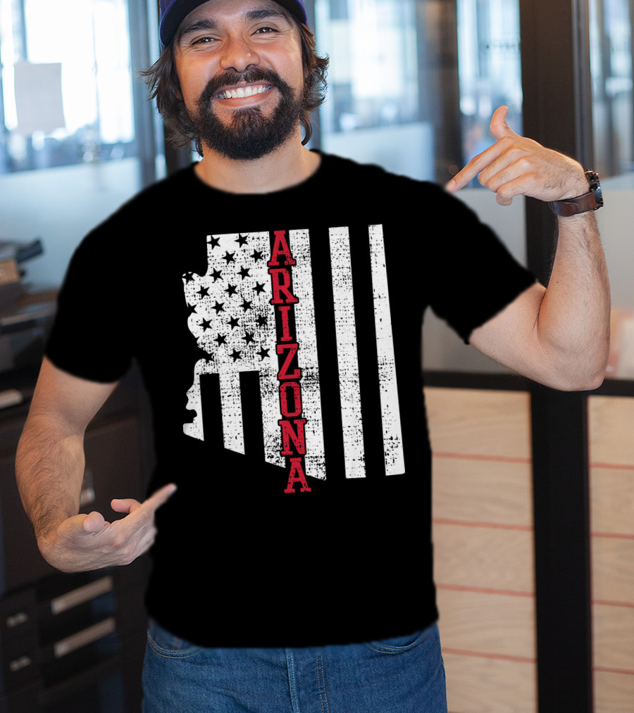 Arizona State Vintage USA Flag Patriotic T-Shirt