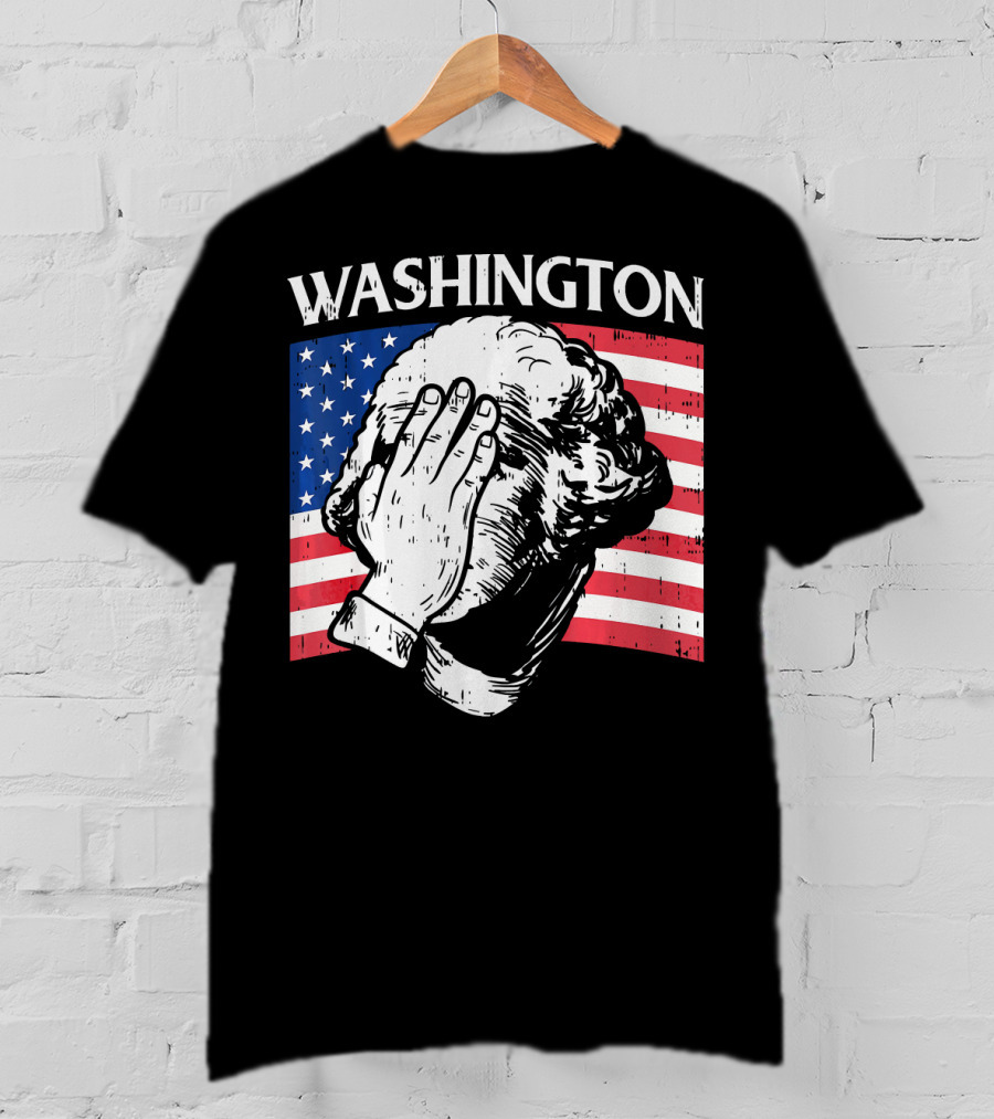 Washington Facepalm American Flag Background T-Shirt