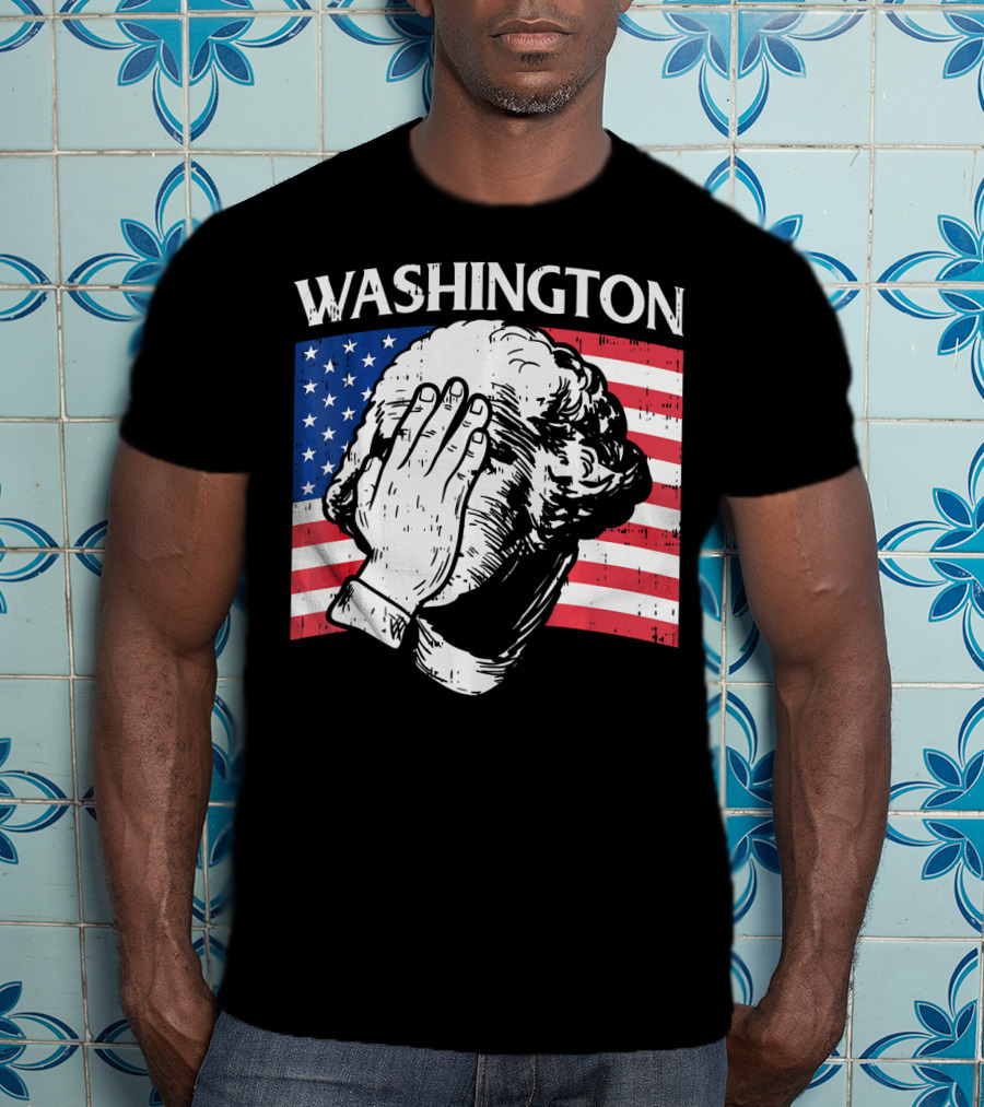 Washington Facepalm American Flag Background T-Shirt