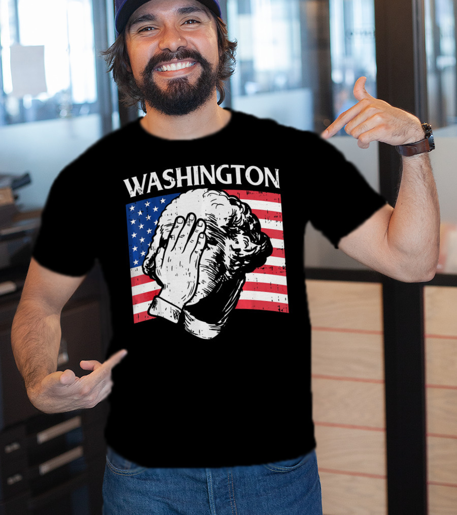 Washington Facepalm American Flag Background T-Shirt