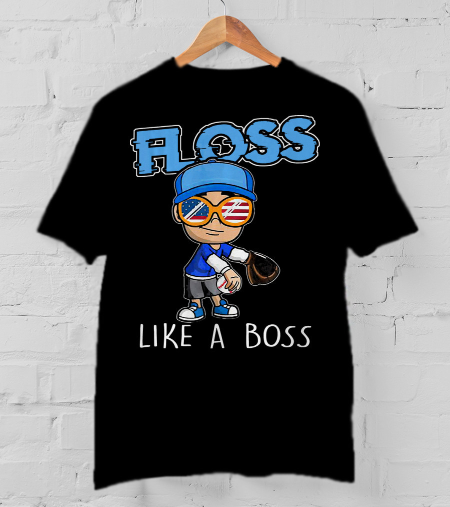 Floss Like A Boss Baseball Pitcher USA Shades T-Shirt