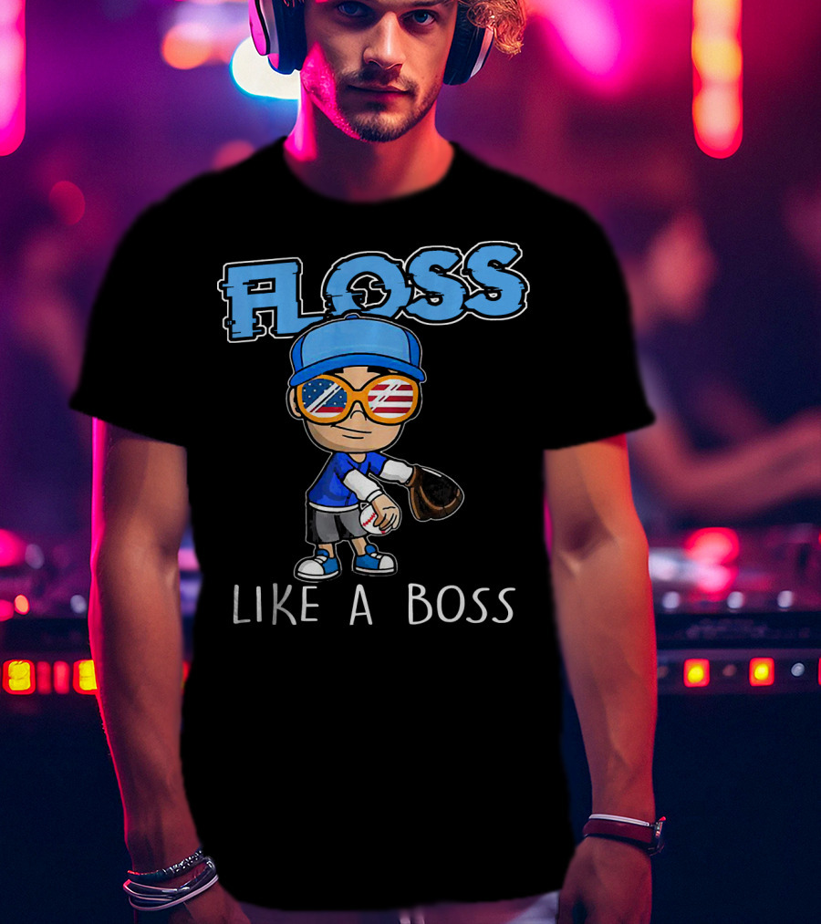 Floss Like A Boss Baseball Pitcher USA Shades T-Shirt