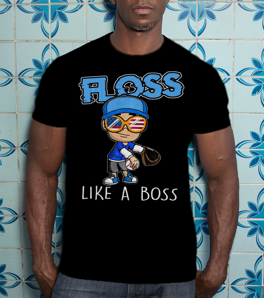Floss Like A Boss Baseball Pitcher USA Shades T-Shirt