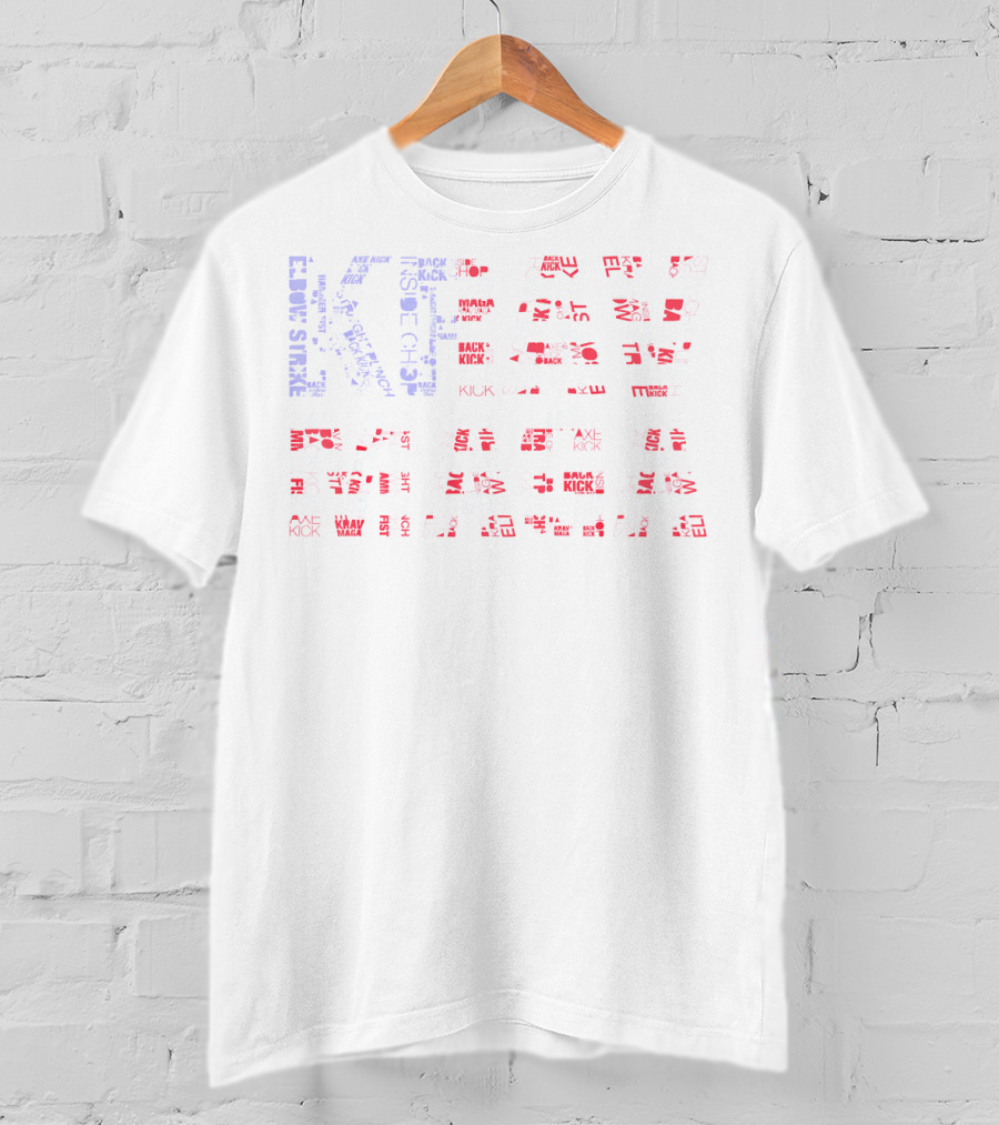 Krav Maga Patriotic Proud USA Elbow Strike Inside Chop Black Kick Hammer Fist T-Shirt