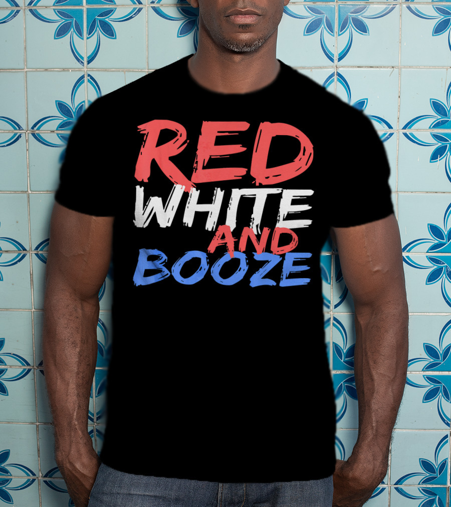 Red White And Booze Drinking T-Shirt