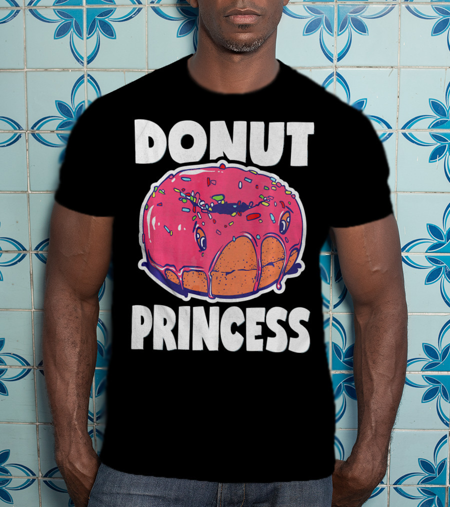 Donut Princess Vintage Baked Fried Cake Pink Sprinkles Fun T-Shirt