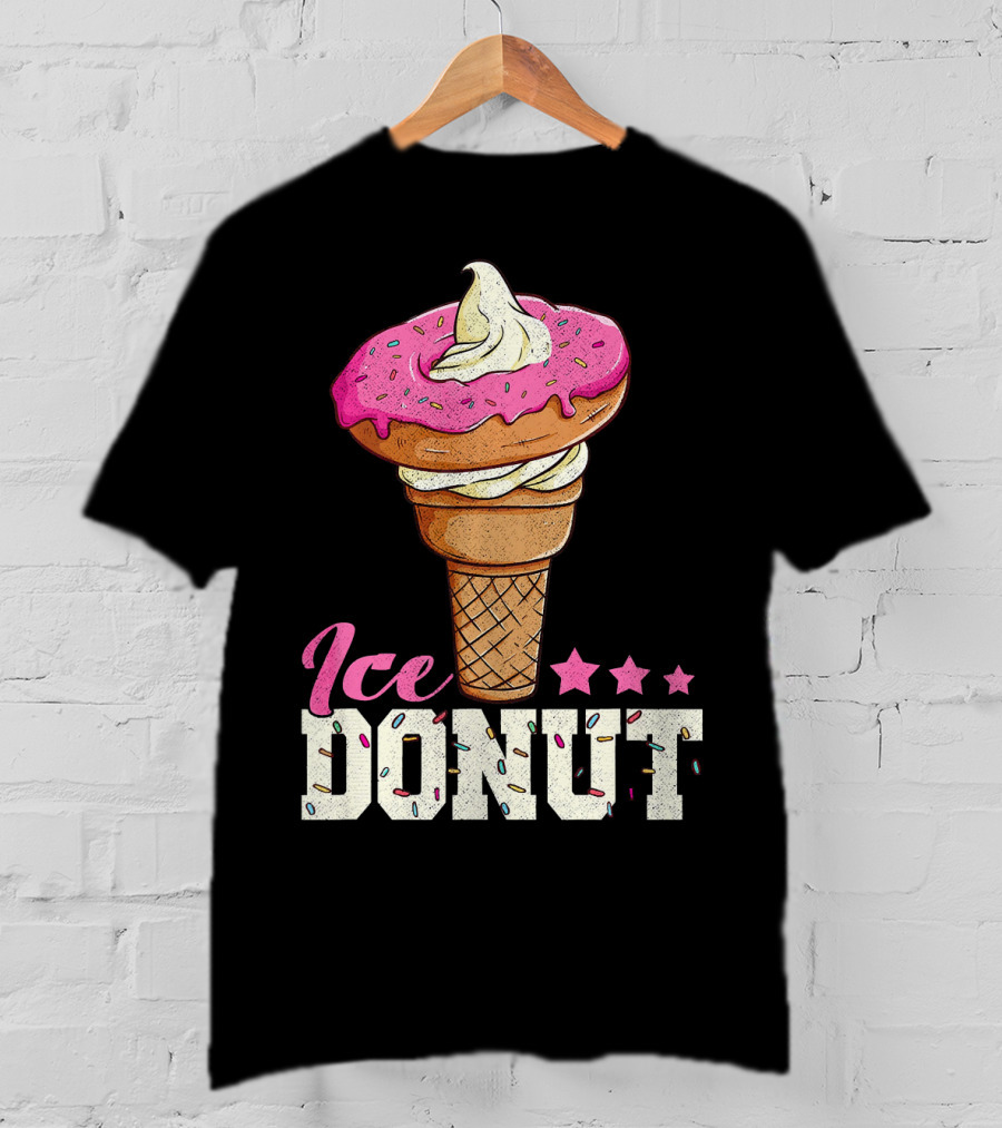 Ice Donut Funny Ice Cream Donut Summer T-Shirt