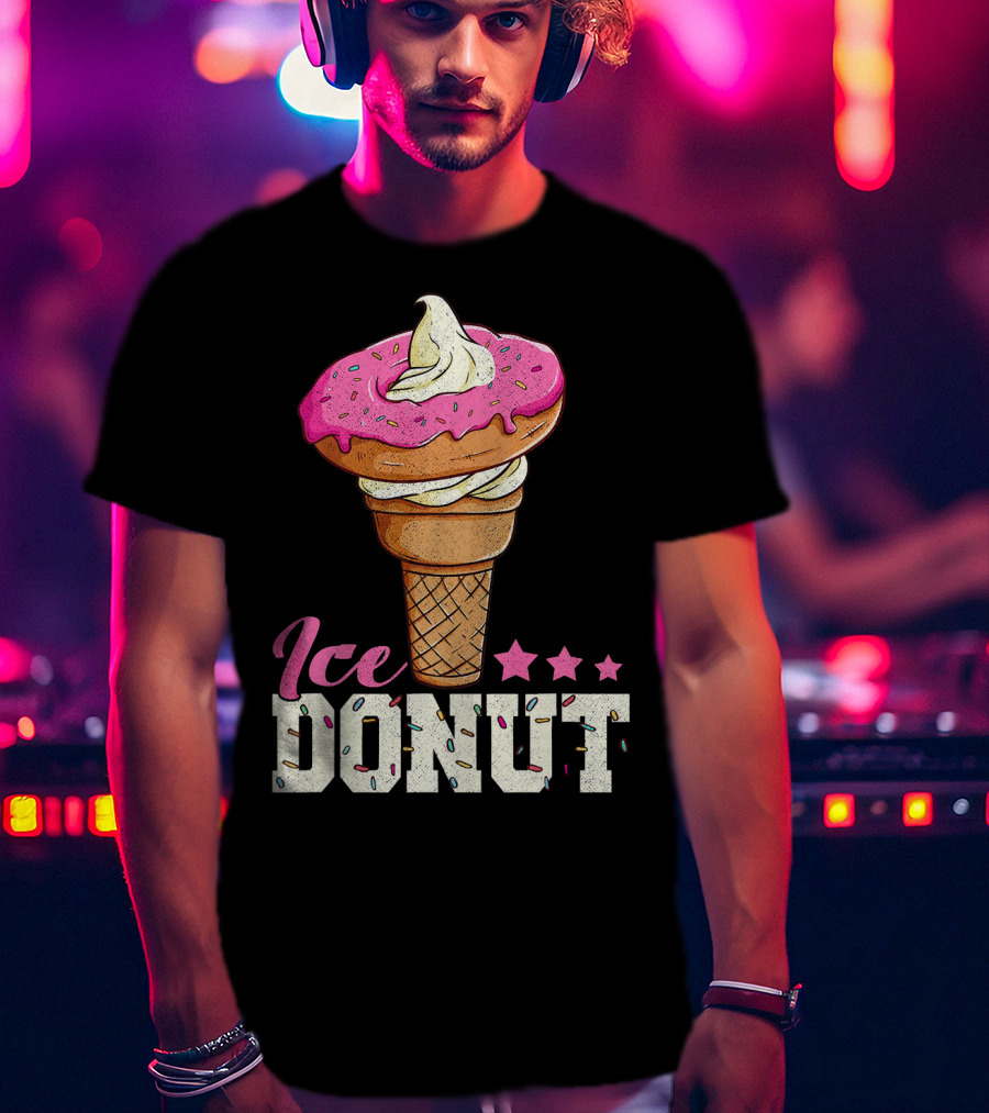 Ice Donut Funny Ice Cream Donut Summer T-Shirt