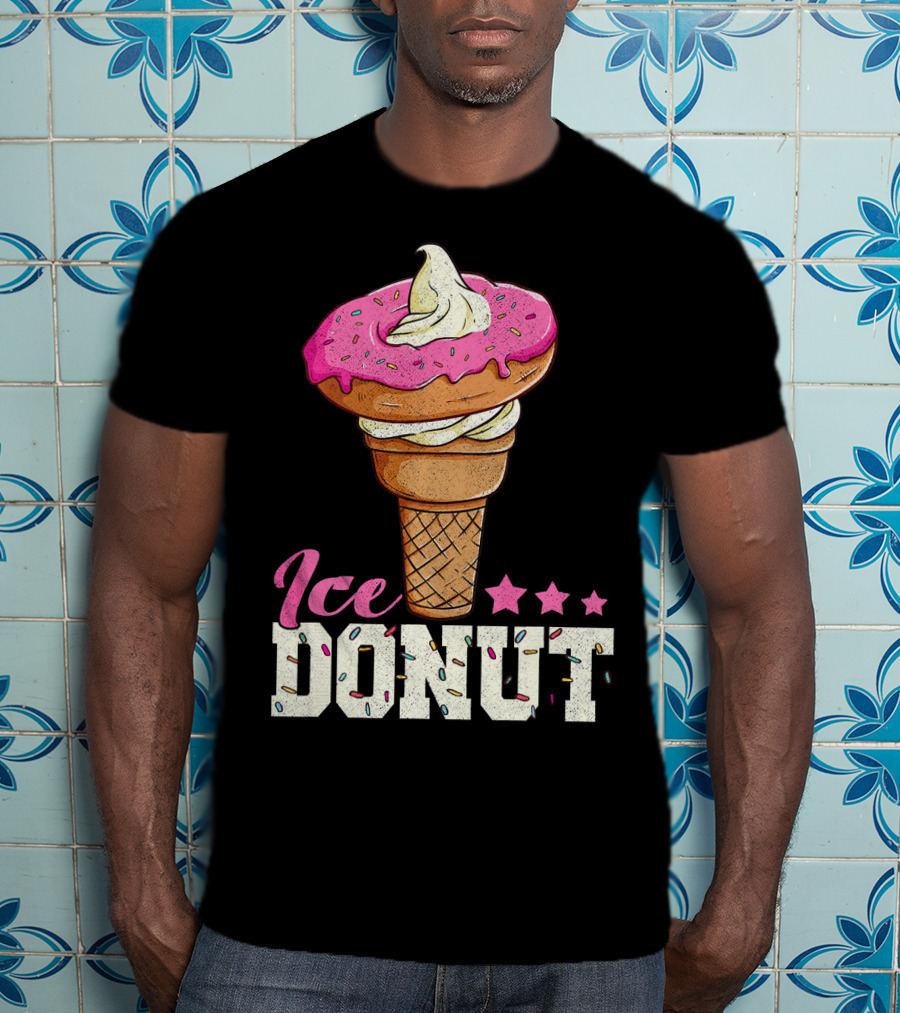 Ice Donut Funny Ice Cream Donut Summer T-Shirt