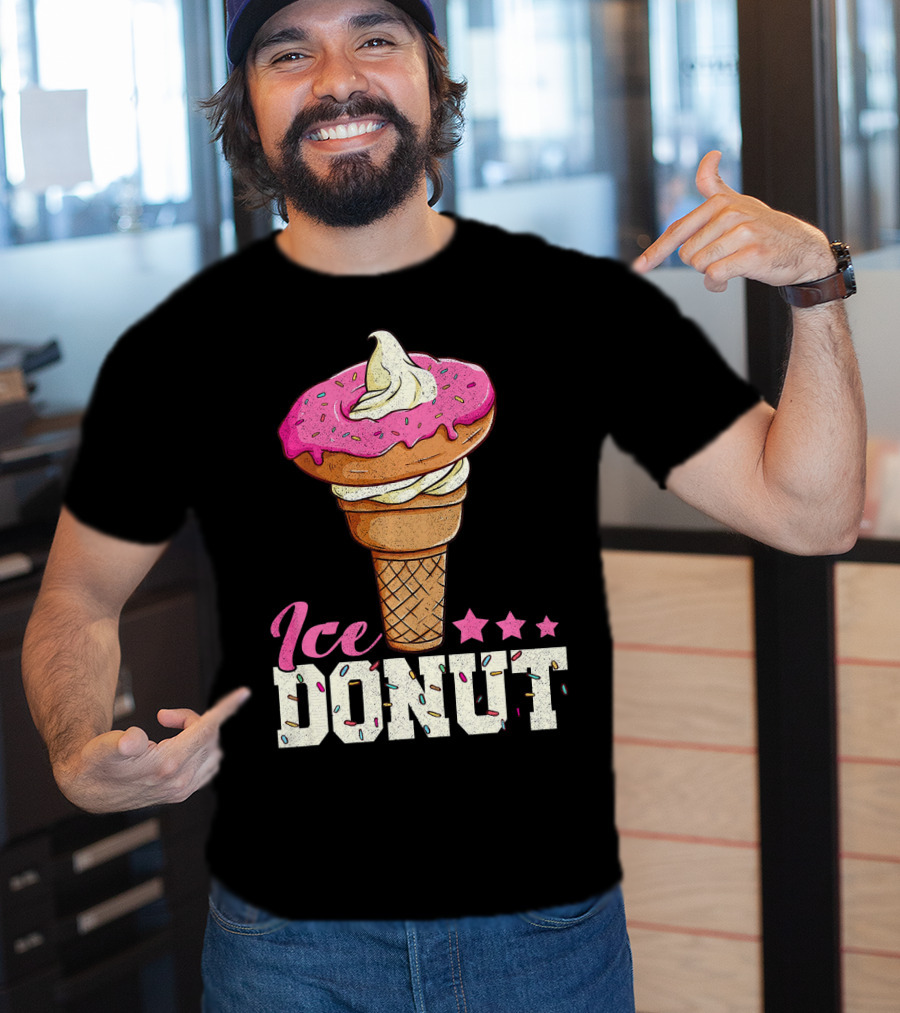Ice Donut Funny Ice Cream Donut Summer T-Shirt