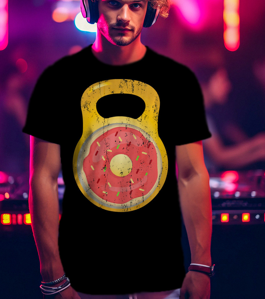 Funny Fitness Donut Kettlebell Doughnut T-Shirt