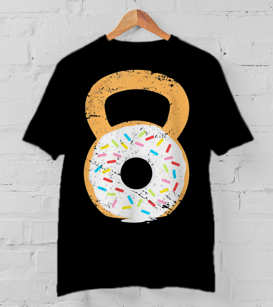 Kettlebell Doughnut With Sprinkles Fitness Humor T-Shirt