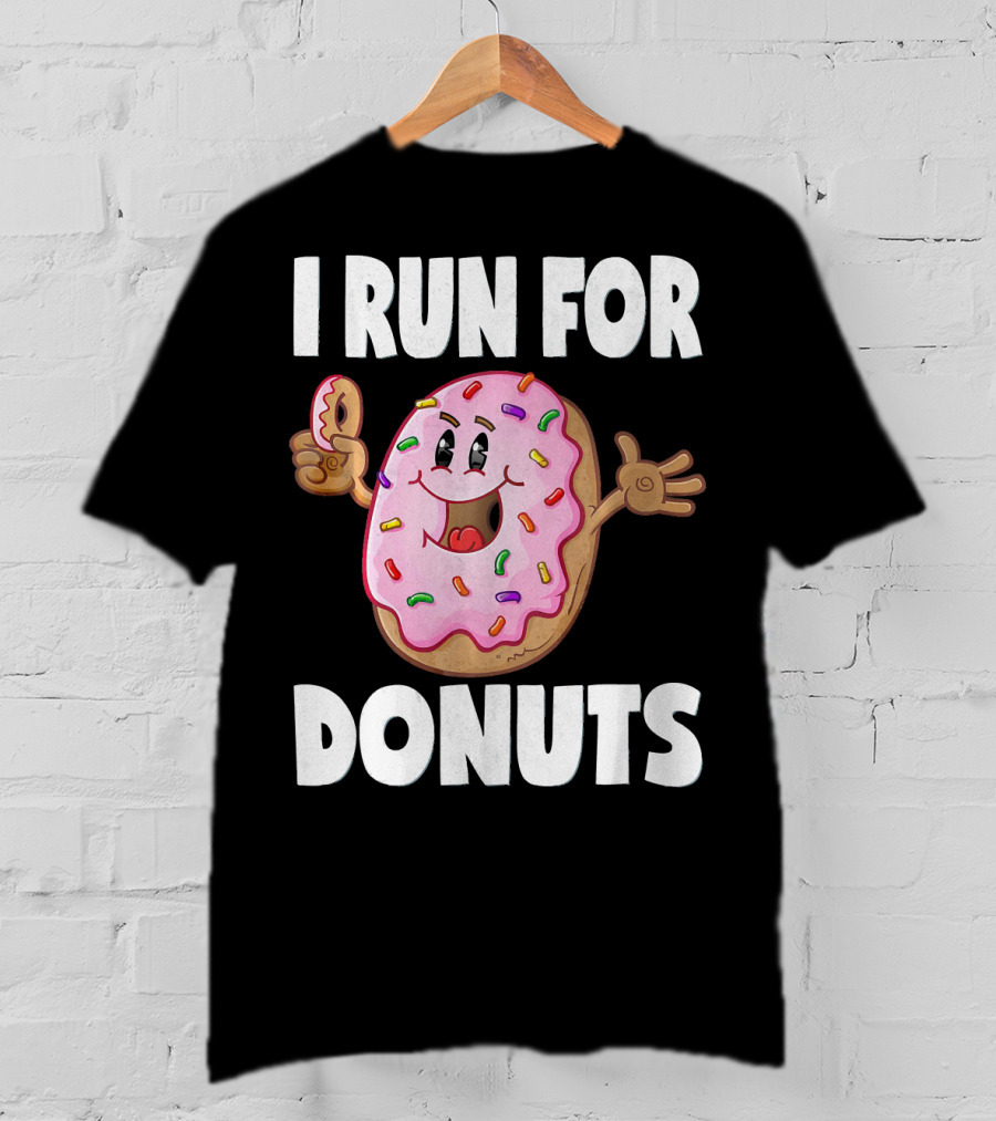I Run For Donuts Funny Vintage Sprinkled Donut Run T-Shirt